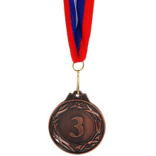 Медаль "3" - 3 место (металл, 5,4 см, лента триколор)