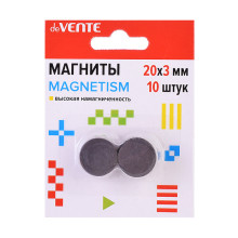 Магниты для рукоделия &quot;MAGNETISM&quot; 20x3 мм, 10 шт, ферритовые, чёрные, высокая намагниченнос