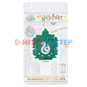 Свечи Парафиновая свеча в торт (Герб зеленый), в блистере (чиби) Harry Potter. 