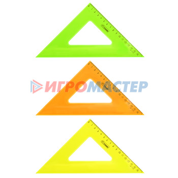Линейки, треугольники, транспортиры Треугольник 16см 45* NEON Cristal ассорти