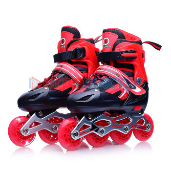 Ролики, скейтборды Роликовые коньки U001746Y раздвижные, PU колёса со светом, размер M, красные, в сумке