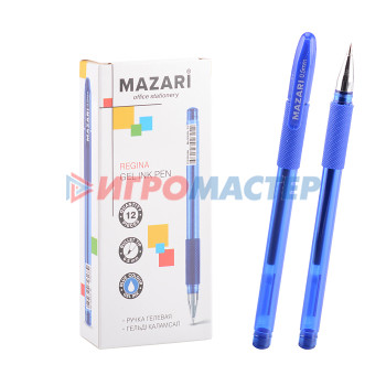 Ручки гелевые Ручка гелевая REGINA, синяя, пулевидный пиш. узел 0.5 мм, прозрачный пласт.