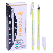 Ручка гелевая Crown &quot;Hi-Jell Pastel&quot; желтая, 0,8мм 