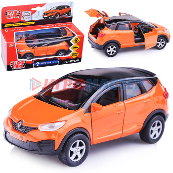 Коллекционные модели Машина металл RENAULT Kaptur оранжево-черный 12см, открыв двери, инерц