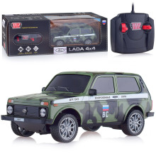 Машина р/у Lada 4x4 18 см, (свет, камуф.) в коробке