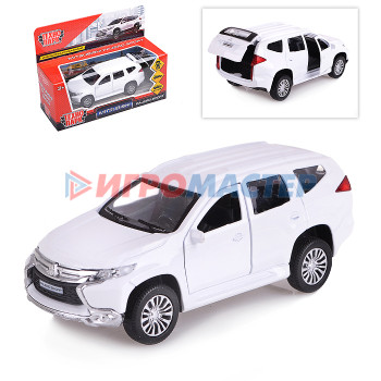 Коллекционные модели Машина металл Mitsubishi Pajero Sport, 12см, (открыв. двери,белый) инерц,  в коробке