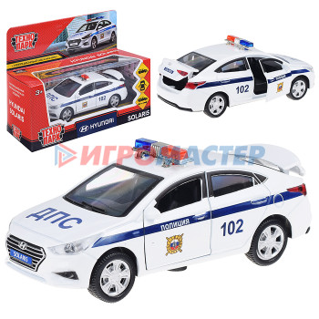 Коллекционные модели Машина металл. Hyundai solaris полиция, 12см, (откр. двери, белый) инерц, в коробке