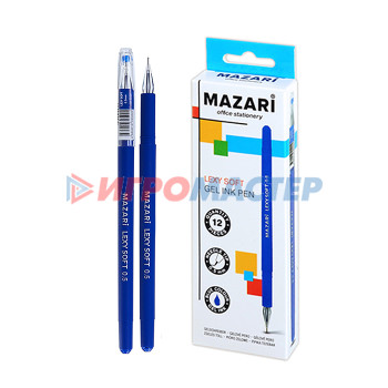 Ручки гелевые Ручка гелевая  LEXY SOFT, синяя, игольчатый пишущий узел 0.5 мм, пластиковый корпус с покрытием Soft
