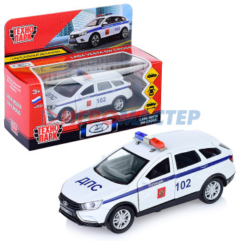 Коллекционные модели Машина металл LADA Vesta SW Cross Полиция 12 см, (откр. двери, багаж, белый) в коробке