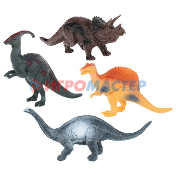 Наборы животных ПВХ Игрушка пластизоль &quot;Динозавры&quot; 4шт в пакете