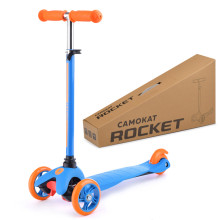 Самокат трёхколёсный ROCKET колёса PU, цвет оранжево-синий