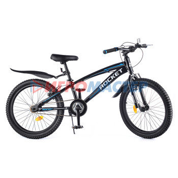 Велосипеды 2-х колесные Велосипед 20&quot; Rocket 115-2, цвет черный/синий