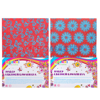 Цветная бумага и картон Набор цветной бумаги EVA, 10 листов, формат А4, толщина листа 2 мм, с цветной печатью и блёстками