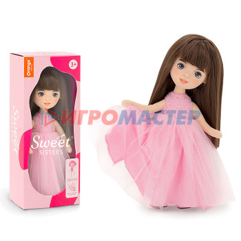 Куклы мягконабивные Кукла Sophie в розовом платье с розочками 32, серия: Вечерний шик 