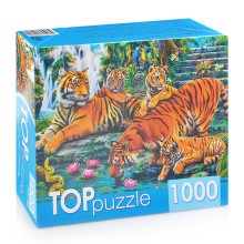 Пазлы 1000 TOPpuzzle &quot;Семейство тигров&quot;