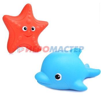 Игрушки для ванны, пластизоль Набор для купания 4 (2 игрушки Морская звезда, Дельфин)