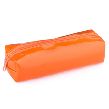 Пенал-косметичка на молнии, малый, ткань с блестками (Оранжевый)