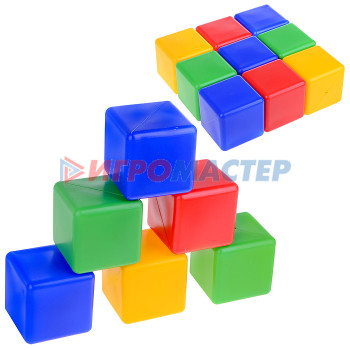Строительные наборы (пластик) Веселые кубики 9 дет 