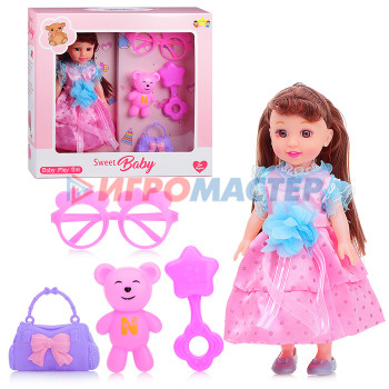 Куклы Кукла Женя 12087-50 (с аксессуарами и медвежонком) в коробке