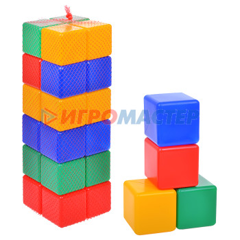 Строительные наборы (пластик) Кубики в сетке 24 дет.