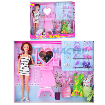 Куклы аналоги Барби Кукла 8418 с аксессуарами, в коробке