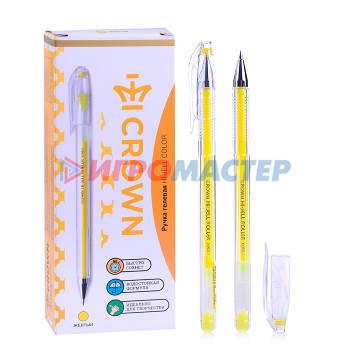 Ручки гелевые Ручка гелевая Crown &quot;Hi-Jell Color&quot; желтая, 0,7мм 