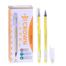 Ручка гелевая Crown &quot;Hi-Jell Color&quot; желтая, 0,7мм 