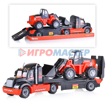 Транспорт и спецтехника б/механизмов (пластик) MAMMOET, автомобиль-трейлер + трактор-погрузчик 206-01 