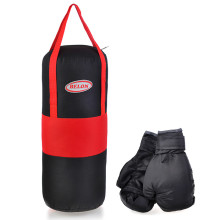 Набор для бокса: груша 50 см х Ø20 см. с перчатками. Цвет красный+черный, ткань &quot;Оксфорд&quot;
