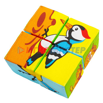 Мягкая развивающая игрушка Игрушка кубики &quot;Собери картинку. Птицы&quot;