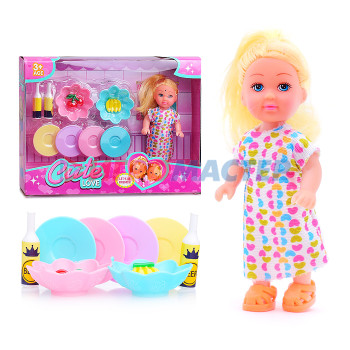 Куклы Набор Кукла SM011-4 с посудкой, в коробке