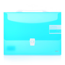Папка-портфель  Aurora, 1 отдел. A4 ребрист. поверхн. пластик 0.6мм, голубой