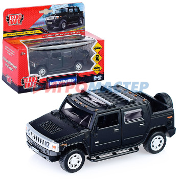 Коллекционные модели Машина металл Hummer H2 Pickup матовый 12 см, (откр. двери, багажн, черный) в коробке