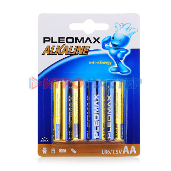 Элементы питания, фонарики, флэшки Батарейки алкалиновые PLEOMAX LR6-BL4