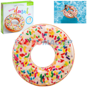 Круги плавательные, мячи Круг для плавания «Пончик радужный», 99 × 25 см, от 9 лет, 56263NP INTEX