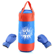Набор для бокса: груша 50см х Ø20см (оксфорд) с перчатками. Цвет василек-красный, принт &quot;BOOM!&quot;