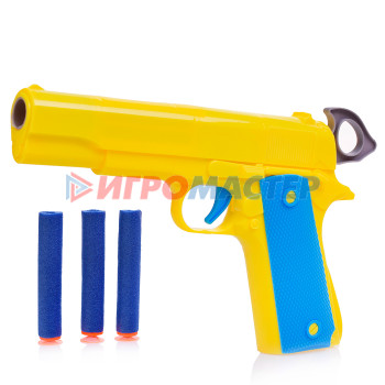 Оружие с мягкими пульками, шариками, присосками, дисками Пистолет YY501 с мягкими полимерными пулями. в пакете