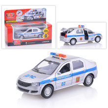 Машина Renault Logan Полиция 12см,(открыв. двери) в коробке 