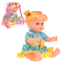 Кукла 7632 &quot;Алина&quot; платье с желтым бантом, озвуч. в рюкзаке