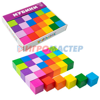 Кубики, домино, лото Кубики Цветные (30 шт.)