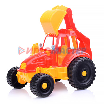 Транспорт и спецтехника б/механизмов (пластик) Трактор с ковшом