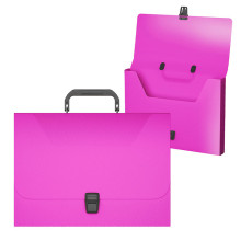 Портфель пластиковый Diagonal Vivid, A4, розовый