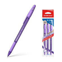 НАбор ручек  шариковых 3 шт  R-301 Violet Stick&amp;Grip 0.7, цвет чернил фиолетовый 