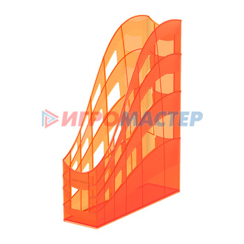 Лотки, подставки, корзины Подставка пластиковая для бумаг вертикальная S-Wing, Neon, 75мм, оранжевый