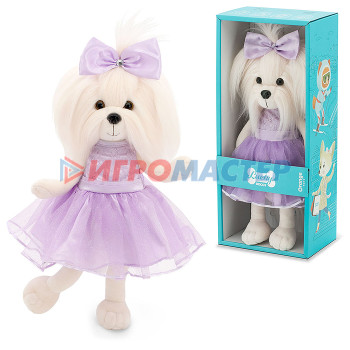 Мягкая игрушка Собачка Lucky Mimi: Сирень с каркасом 37, коробка 44 см 