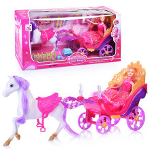 Карета 05009C с лошадью, с куклой с акссесуарами (свет/звук) в коробке