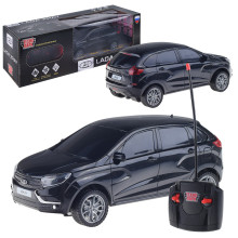 Машина р/у Lada Xray 18 см, (свет, цвет черн.) в коробке