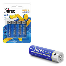 Батарея щелочная Mirex LR6 / AA 1,5V, 4 шт. блистер