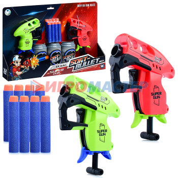 Оружие с мягкими пульками, шариками, присосками, дисками Пистолет B-03 с мягкими полимерными пулями, в коробке