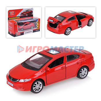 Коллекционные модели Машина металл, Honda Civic, 12см (открыв. двери, красный) инерц, в коробке